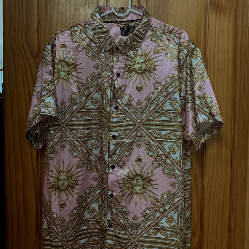 Men’s Baroque Gold XXL Silky Dress Shirt NEW